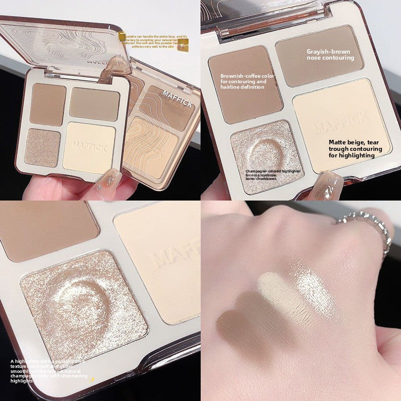 Paleta de 4 Colores de Sombra de Ojos | Acabados Mate y Brillante | Maquillaje Profesional al Alcance de Todos
