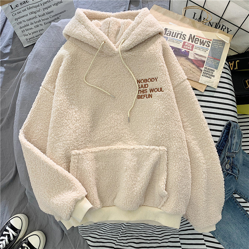 Sudadera con capucha de pelo sintético