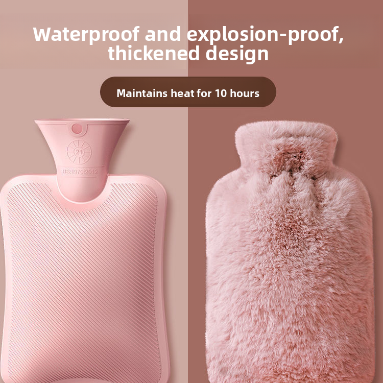 Bolsa de agua caliente-Extra gruesa-Calor duraderos para noches de invierno-Ideal para aliviar el dolor de menstruaci�n y de espalda