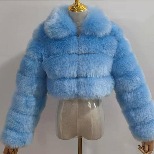 Abrigo de mujer de piel sintetica con cuello de solapa