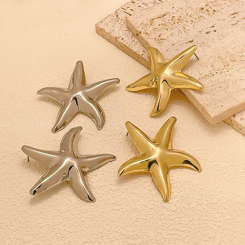 Pendientes con forma de estrella de mar elegante