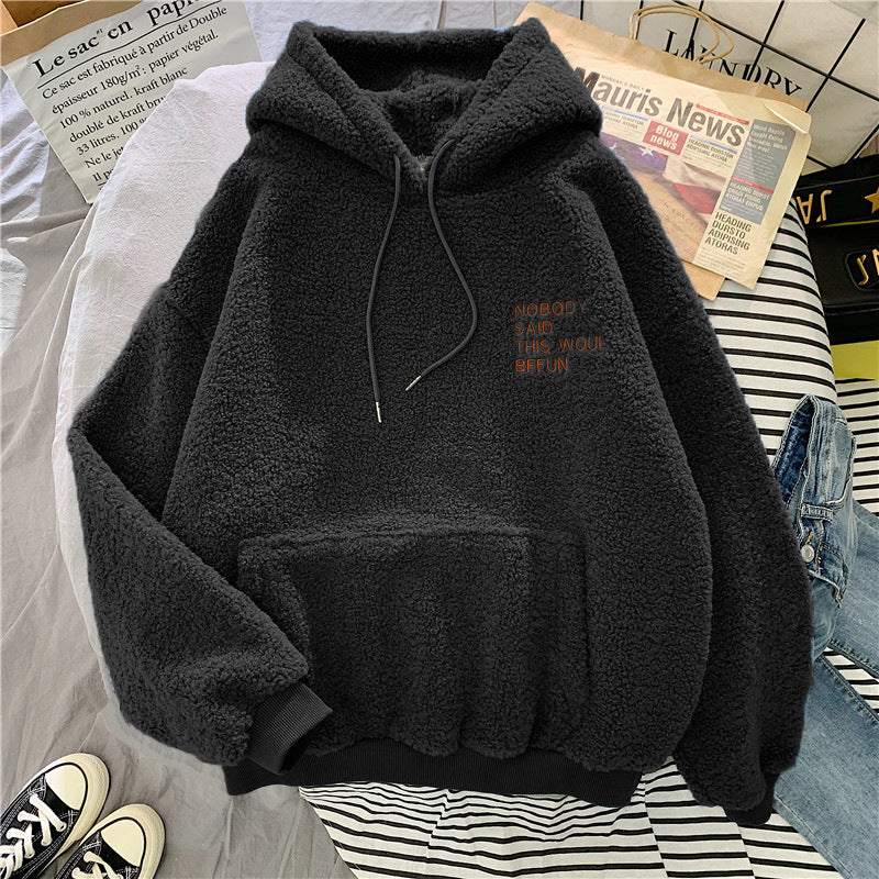 Sudadera con capucha de pelo sintético