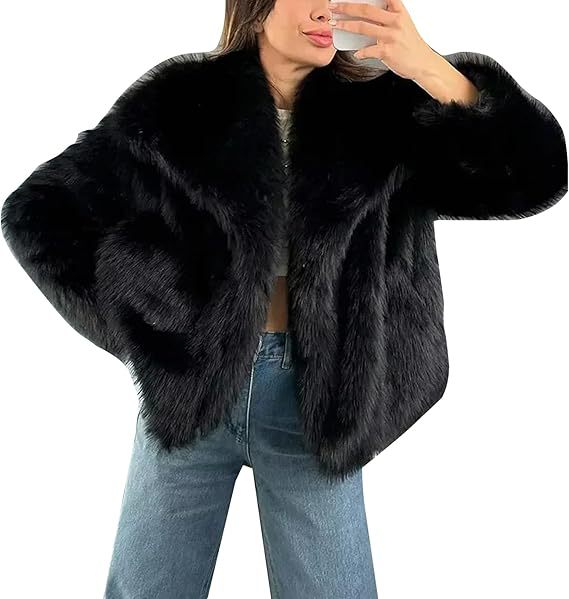 Chaqueta de invierno de piel sintética para mujer