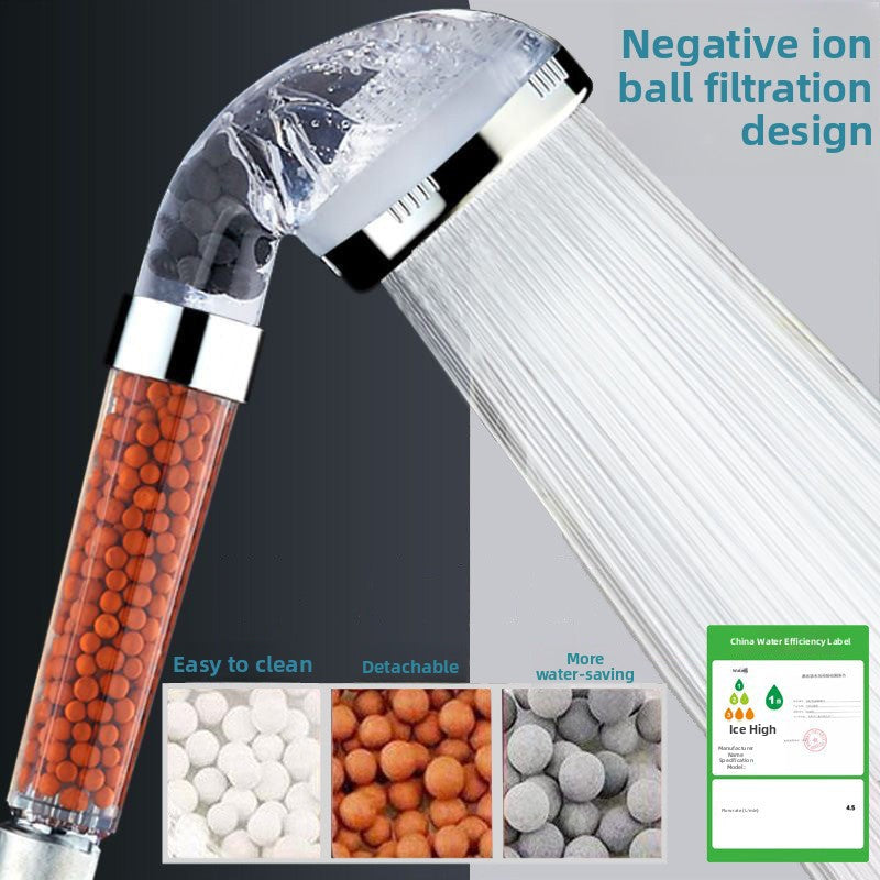 Cabezal de ducha presurizado con tecnología de iones negativos