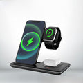 Soporte de Carga Inalámbrica Plegable 3 en 1 | Carga Simultánea para Móvil, Smartwatch y Auriculares | Orden y Potencia en tu Mesa