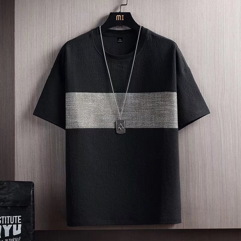 Camiseta de manga corta para hombre de algod�n y lino