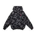 High Street Star Camouflage Zip Up Hooded Jacket Unisex