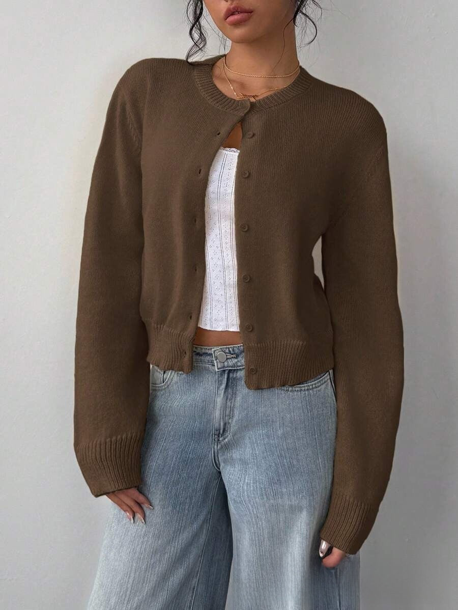 Top de cardigan de punto de estilo americano