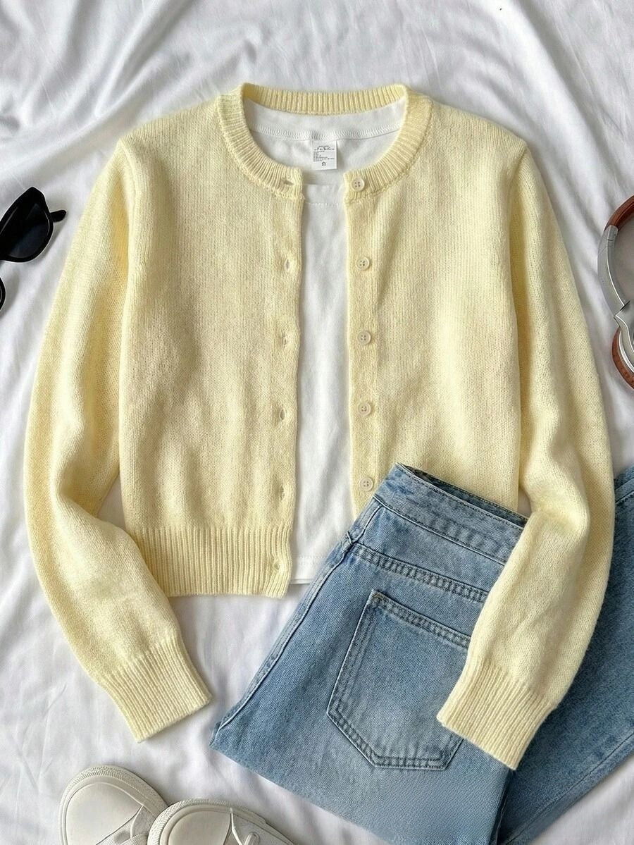 Top de cardigan de punto de estilo americano