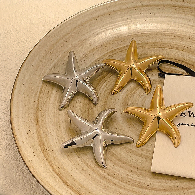 Pendientes con forma de estrella de mar elegante