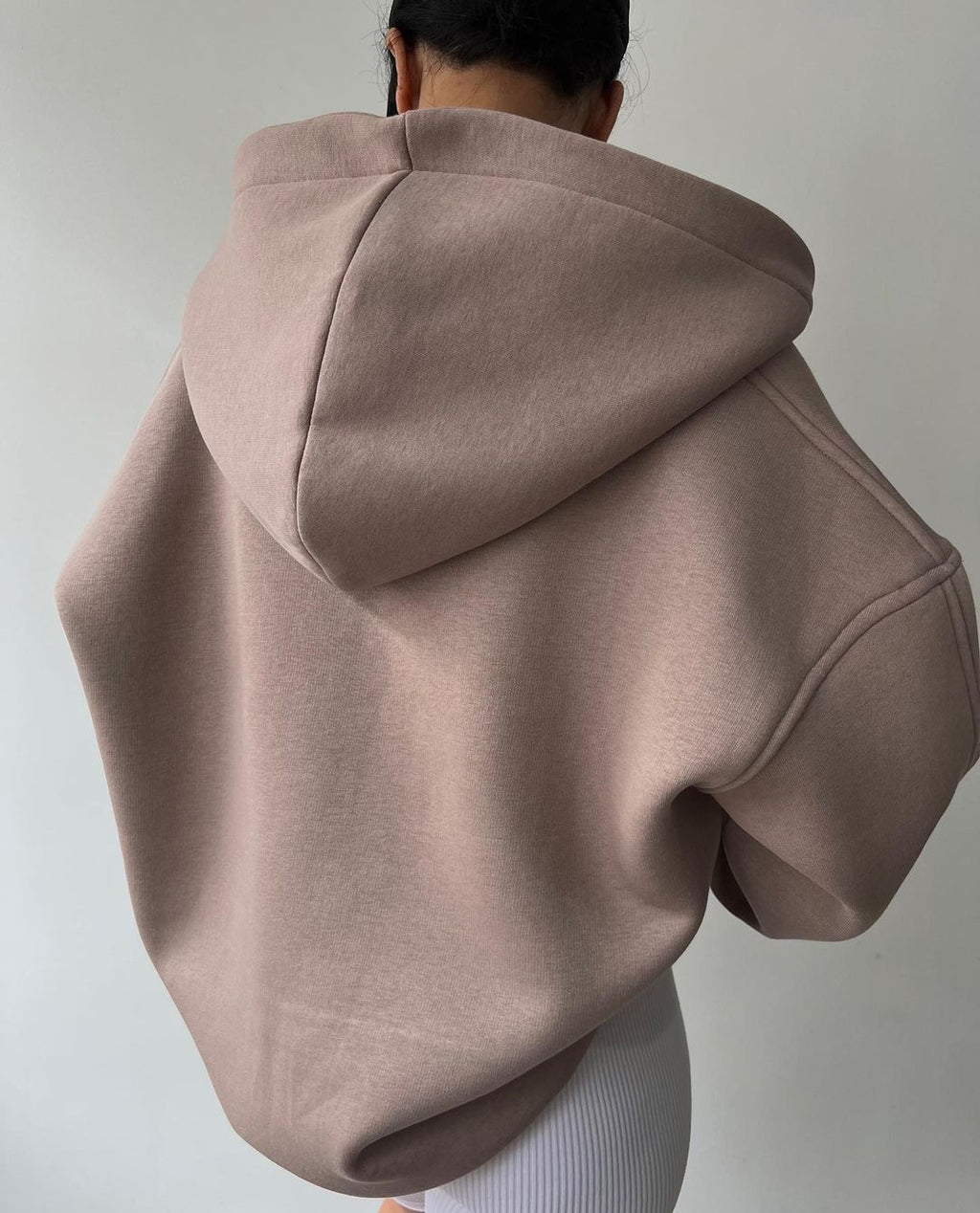 Sudadera de manga larga con capucha, estampado y forro polar para mujer
