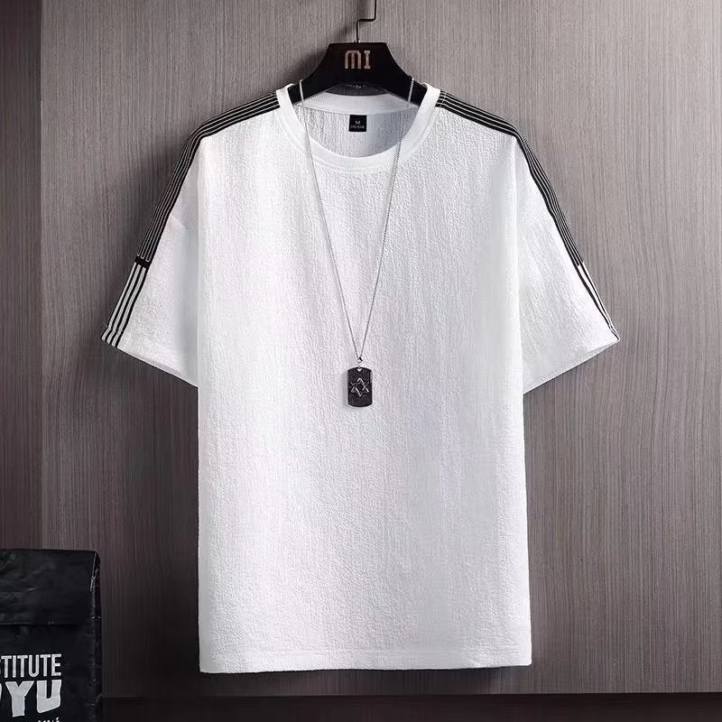 Camiseta de manga corta para hombre de algod�n y lino