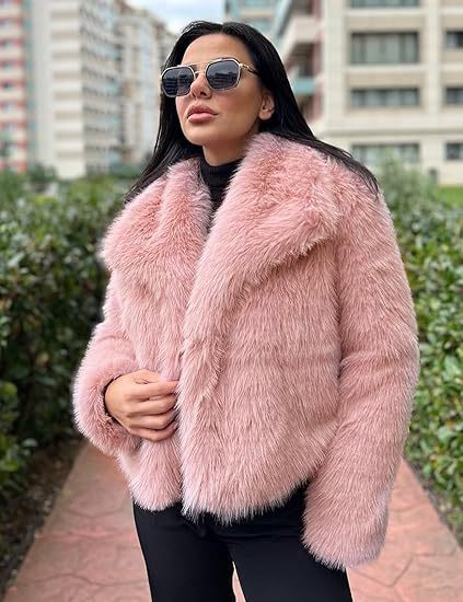 Chaqueta de invierno de piel sintética para mujer