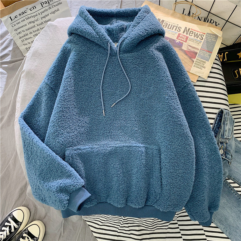 Sudadera con capucha de pelo sintético