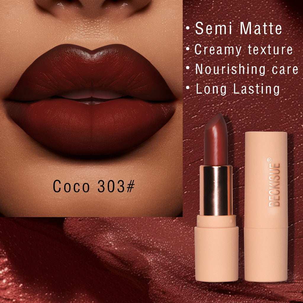 Labial Nude Semimate | Color Natural de Larga Duración | Labios Perfectos Todo el Día