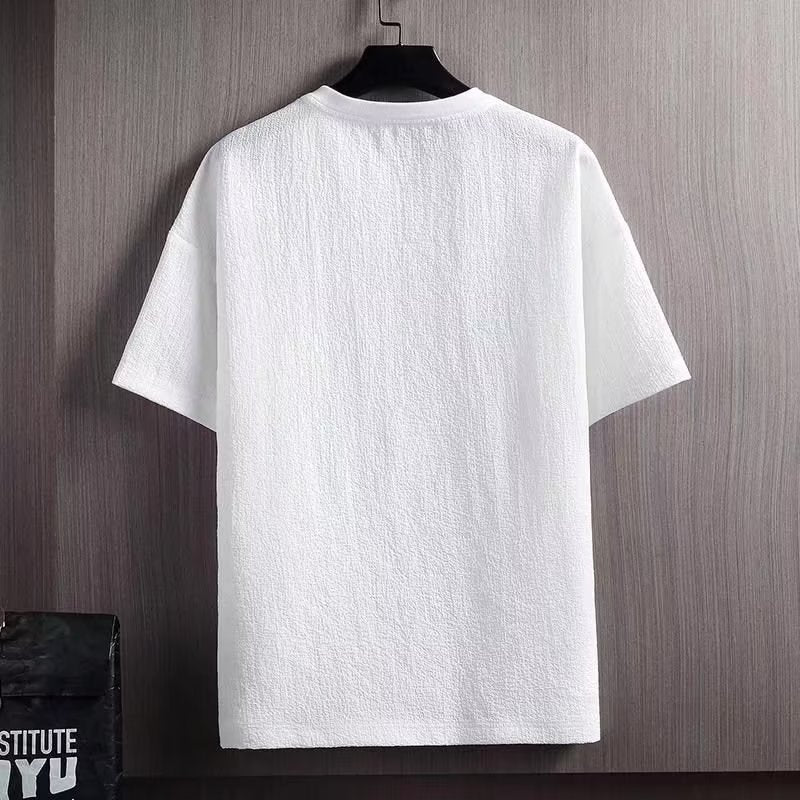 Camiseta de manga corta para hombre de algod�n y lino