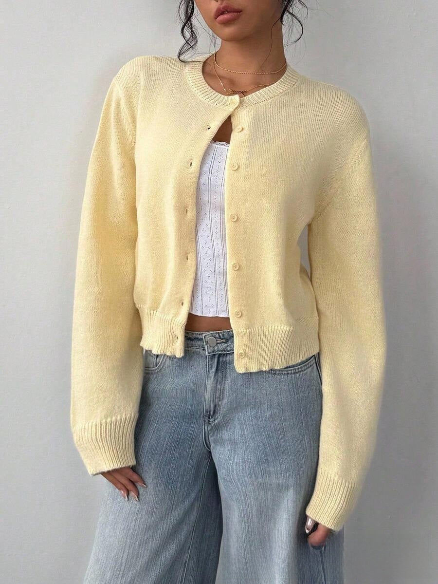 Top de cardigan de punto de estilo americano