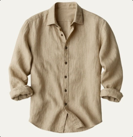Camisa de Hombre Lisa Manga Larga | Estilo Elegante y Casual | Básico Imprescindible