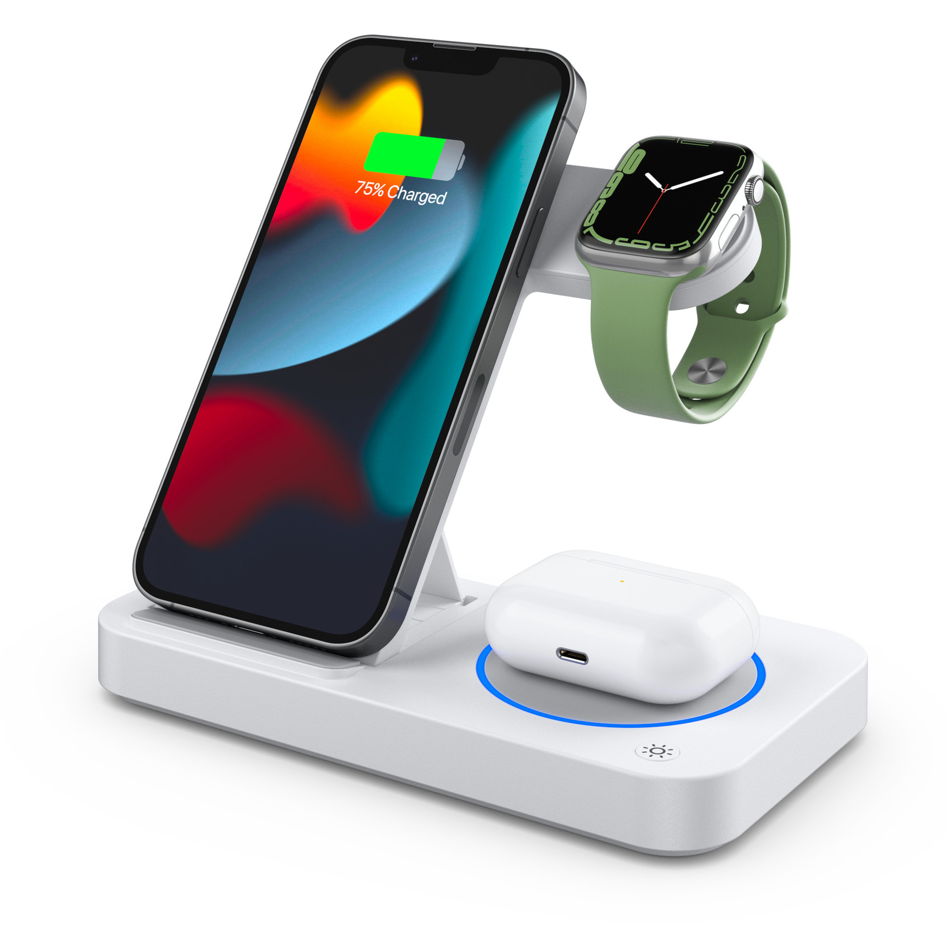 Soporte de Carga Inalámbrica Plegable 3 en 1 | Carga Simultánea para Móvil, Smartwatch y Auriculares | Orden y Potencia en tu Mesa