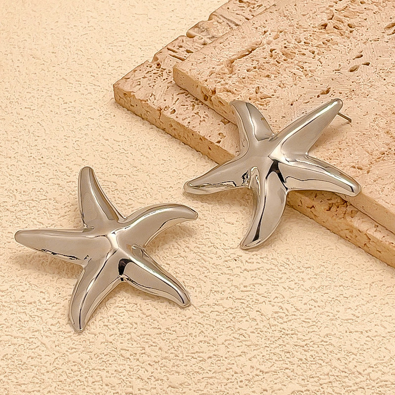 Pendientes con forma de estrella de mar elegante