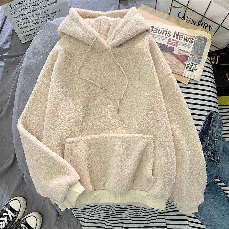 Sudadera con capucha de pelo sintético