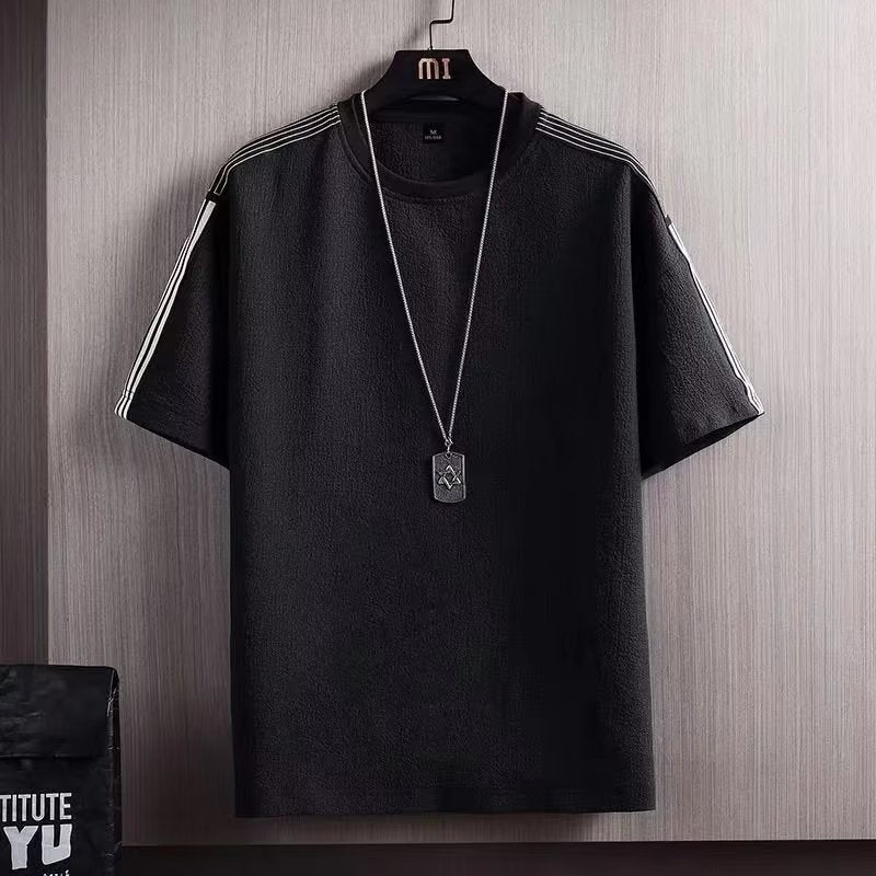 Camiseta de manga corta para hombre de algod�n y lino