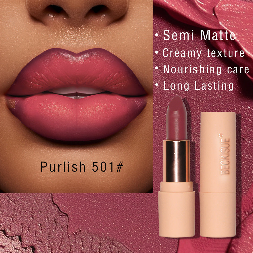 Labial Nude Semimate | Color Natural de Larga Duración | Labios Perfectos Todo el Día