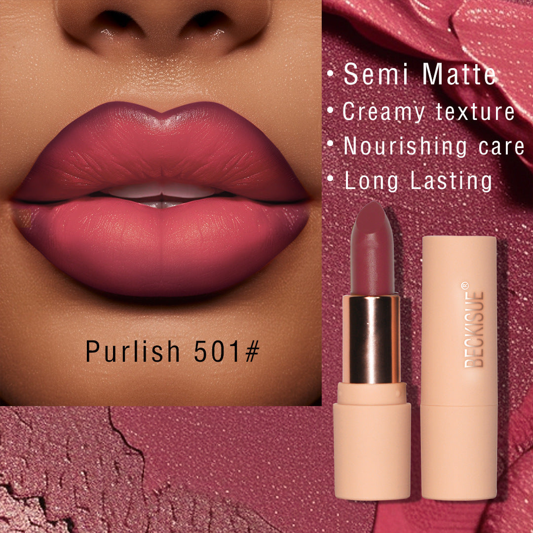 Labial Nude Semimate | Color Natural de Larga Duración | Labios Perfectos Todo el Día