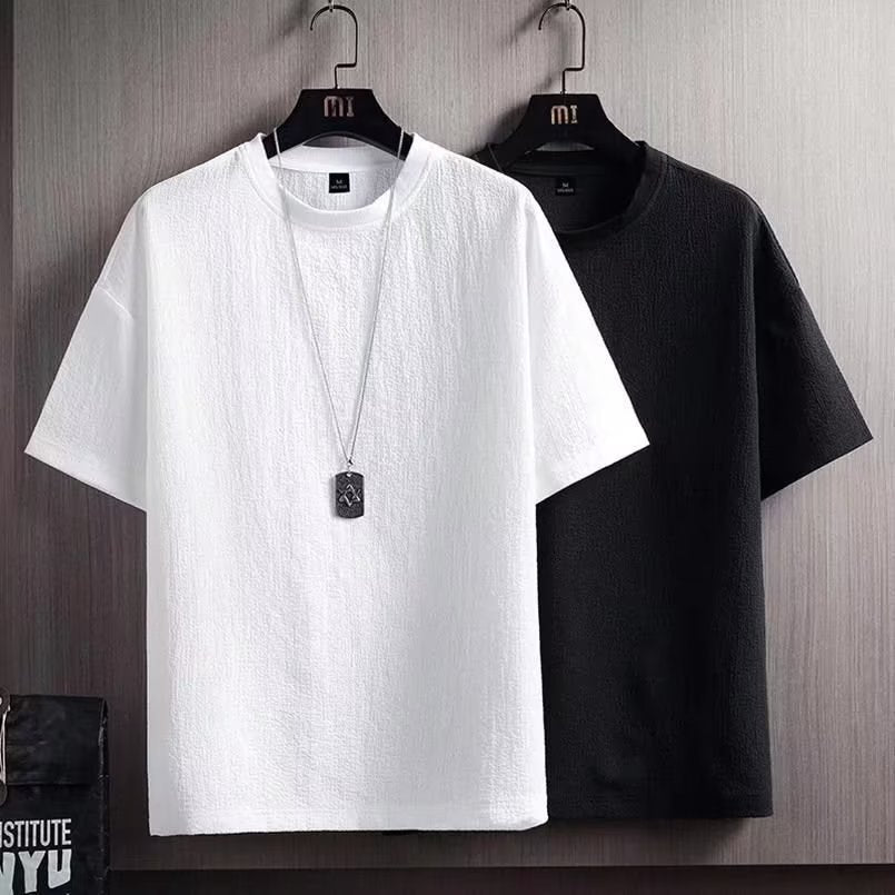 Camiseta de manga corta para hombre de algod�n y lino