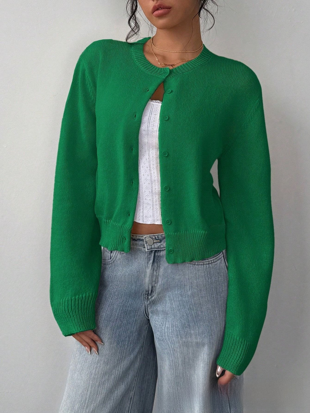 Top de cardigan de punto de estilo americano