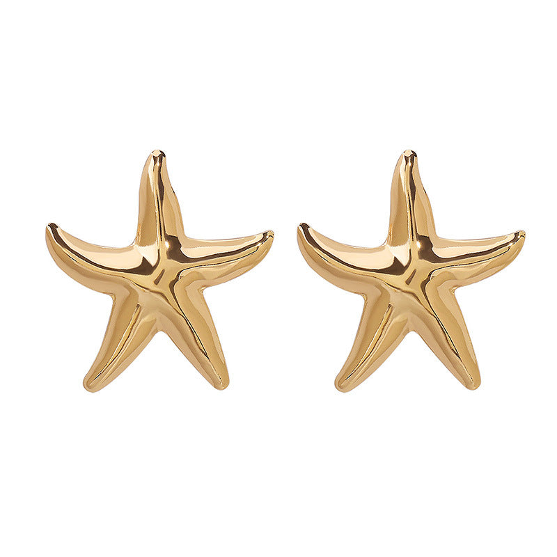 Pendientes con forma de estrella de mar elegante