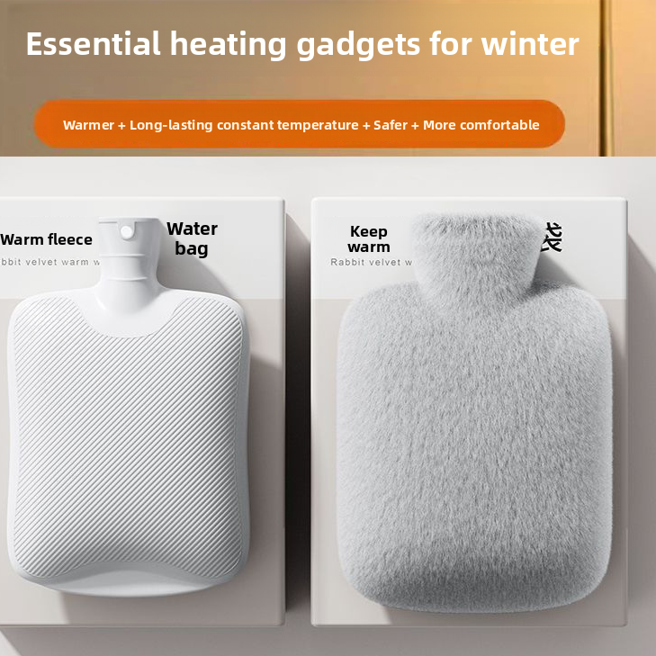 Hot Water Bottle - Extra Thick - Long-lasting Heat for Winter Nights - Ideal for Relieving Menstrual and Back Pain