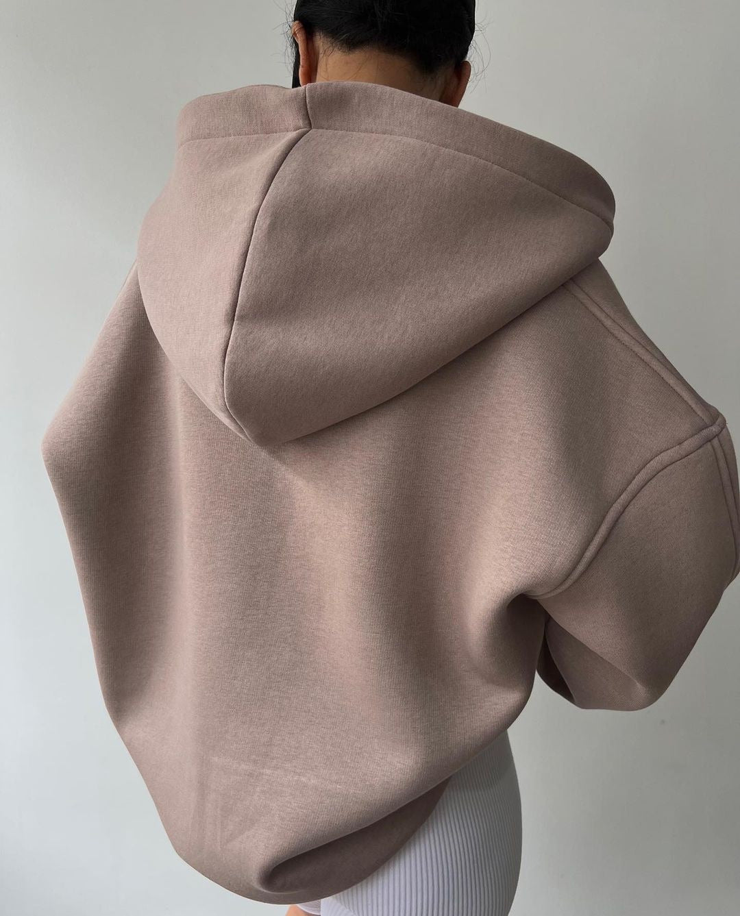 Sudadera de manga larga con capucha, estampado y forro polar para mujer