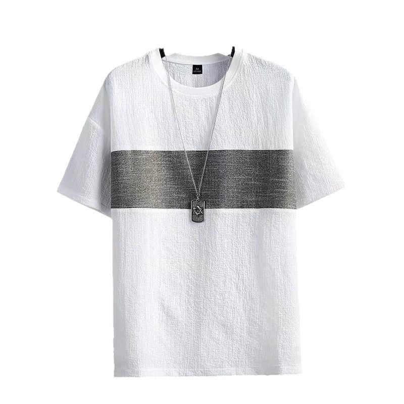 Camiseta de manga corta para hombre de algod�n y lino