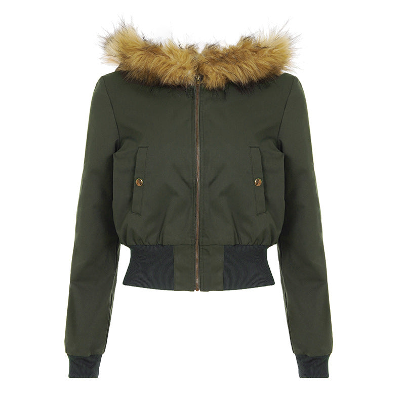 Chaqueta sudadera de mujer con detalles de piel